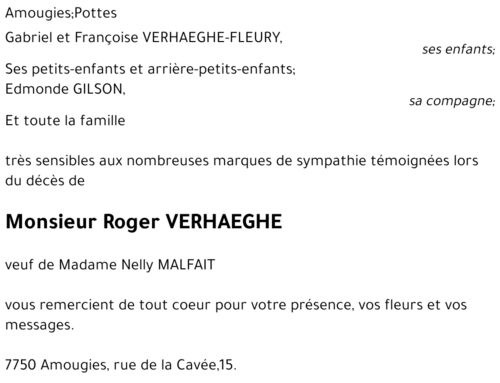 Roger VERHAEGHE