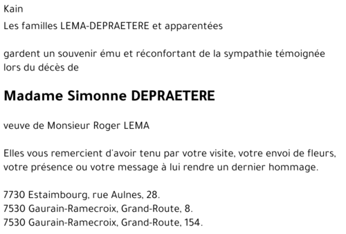 Simonne DEPRAETERE