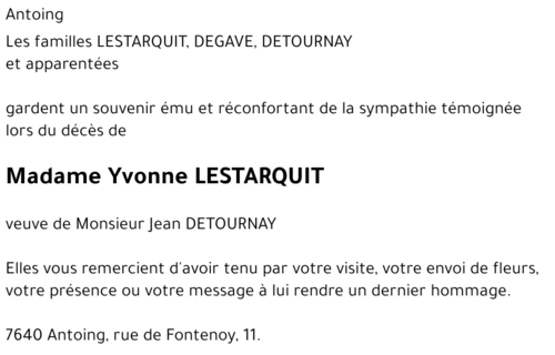 Yvonne LESTARQUIT