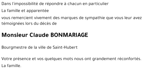 Claude BONMARIAGE