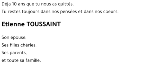 Etienne TOUSSAINT