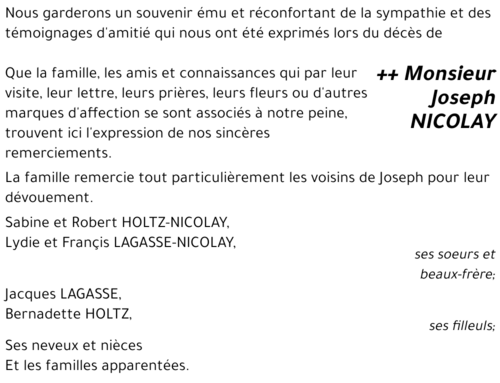 Joseph NICOLAY