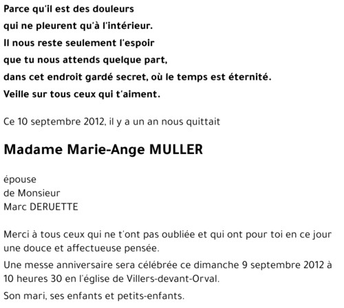 Marie-Ange MULLER