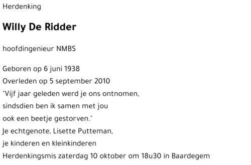 Willy DE RIDDER