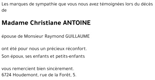 Christiane ANTOINE