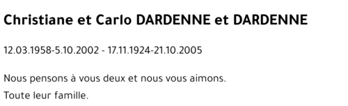 Christiane - Carlo DARDENNE - DARDENNE