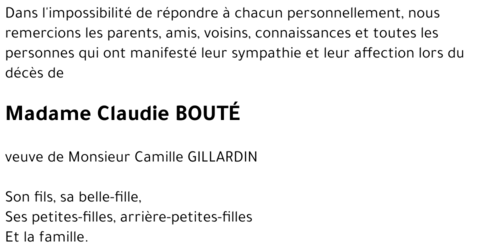 Claudie BOUTÉ