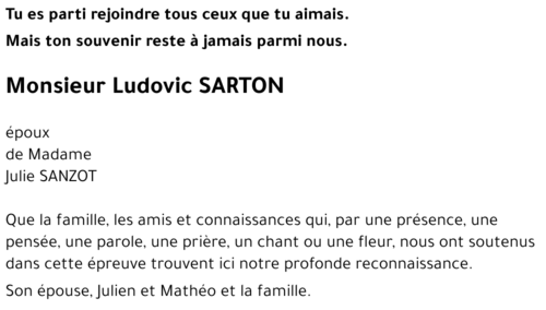 Ludovic SARTON