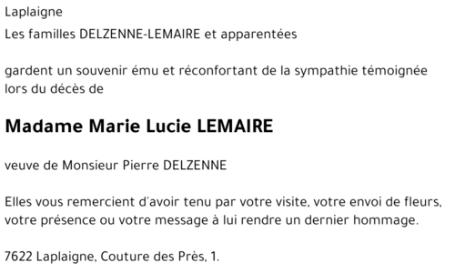 Marie Lucie LEMAIRE