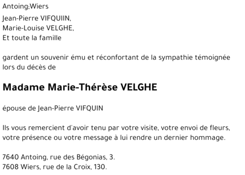 Marie-Thérèse VELGHE