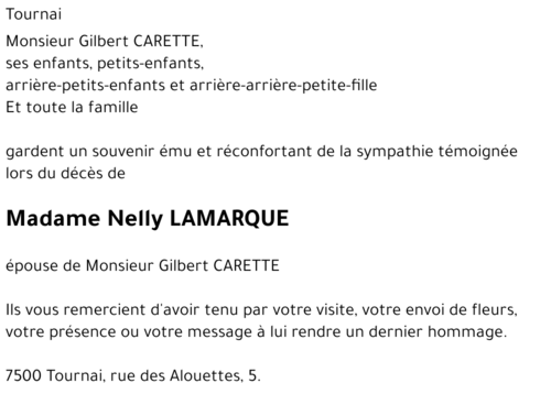 Nelly LAMARQUE