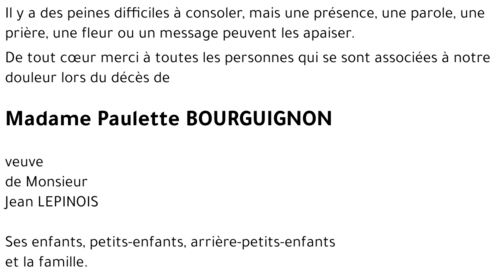 Paulette BOURGUIGNON