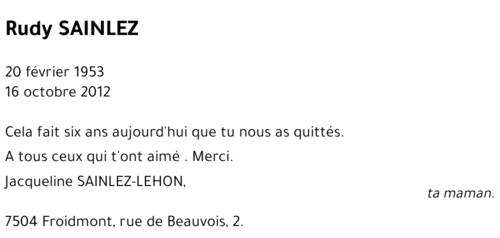 Rudolph SAINLEZ