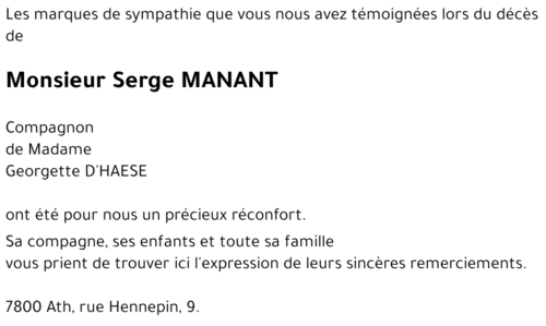 Serge MANANT