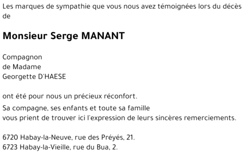 Serge MANANT