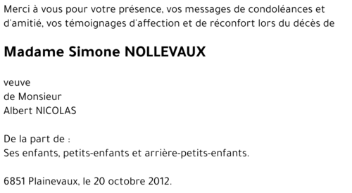 Simone NOLLEVAUX