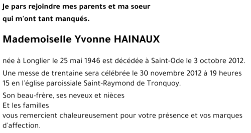 Yvonne HAINAUX