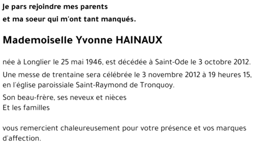 Yvonne HAINAUX