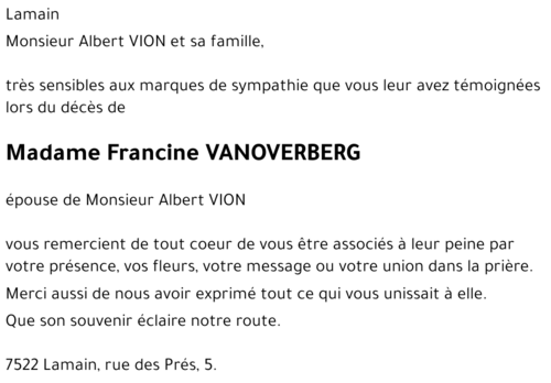 Francine VANOVERBERG