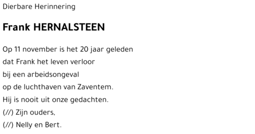 Frank HERNALSTEEN