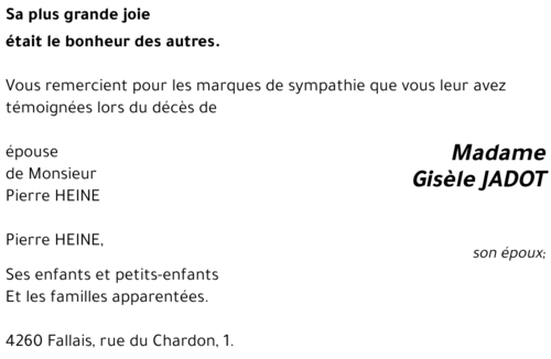 Gisèle JADOT
