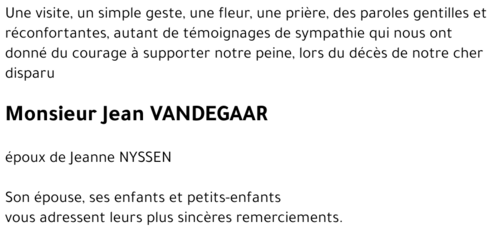 Jean VANDEGAAR