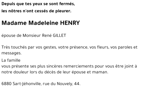 Madeleine HENRY