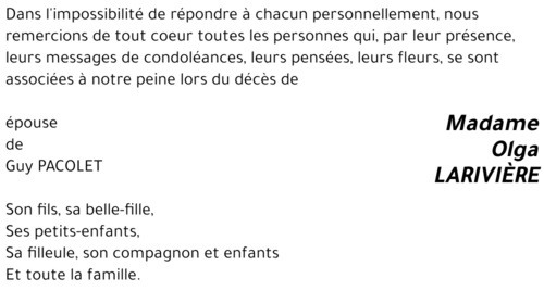 Olga LARIVIERE