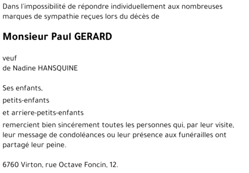 Paul GERARD