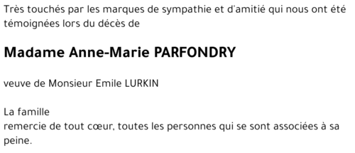 Anne-Marie PARFONDRY