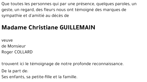 Christiane GUILLEMAIN