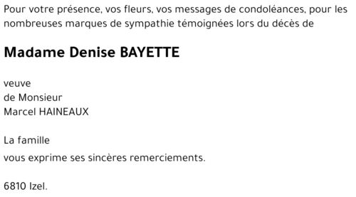 Denise BAYETTE