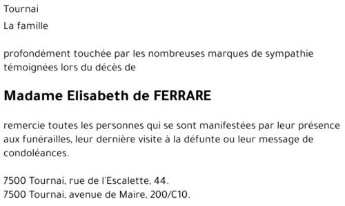 Elisabeth de FERRARE