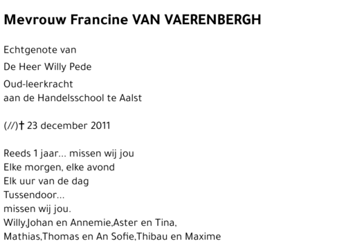 Francine VAN VAERENBERGH