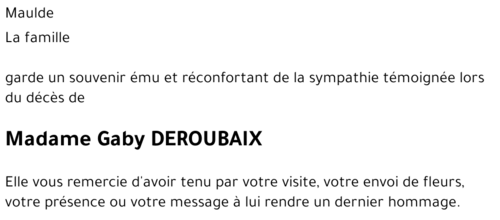 Gaby DEROUBAIX