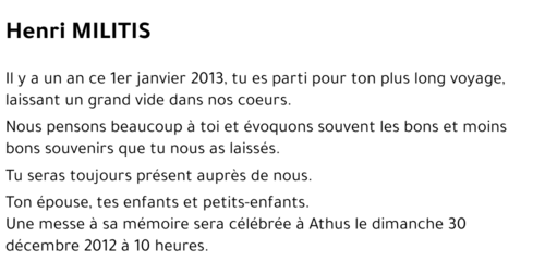 Henri MILITIS