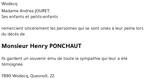 Henry PONCHAUT