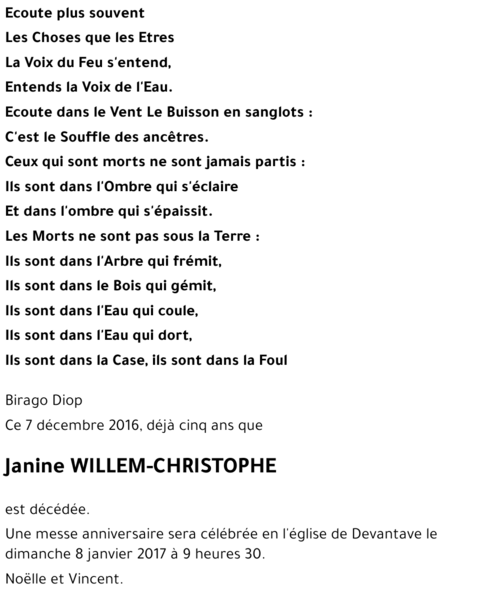 Janine WILLEM-CHRISTOPHE