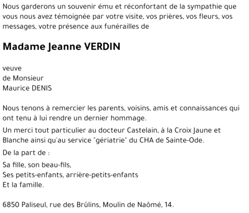 Jeanne VERDIN