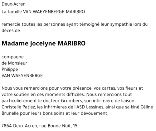 Jocelyne MARIBRO