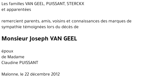 Joseph VAN GEEL