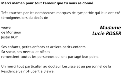 Lucie ROSER