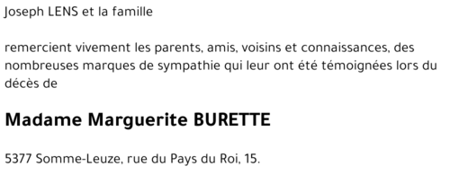 Marguerite BURETTE