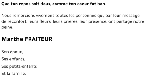 Marthe FRAITEUR