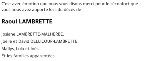 Raoul LAMBRETTE