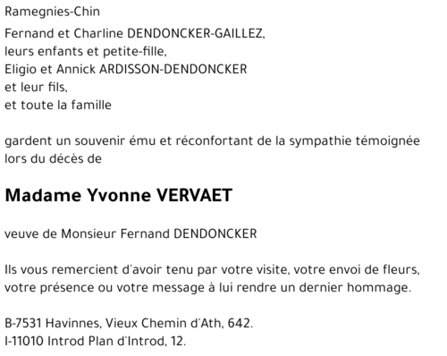 Yvonne VERVAET