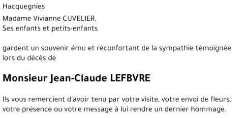Jean-Claude LEFBVRE