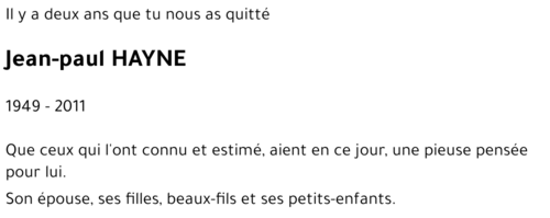 Jean-paul HAYNE