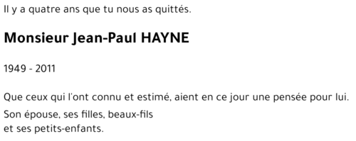 Jean-paul HAYNE
