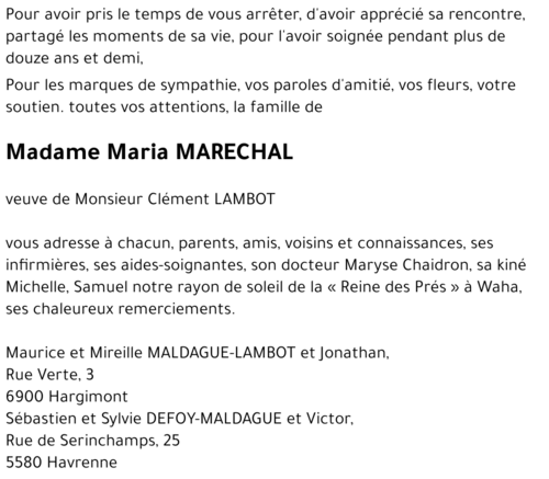 Maria MARECHAL